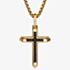 Unique Gold Tone & Black Cross Pendant Chain Necklace AN-166/50CM