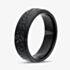 Unique Zirconium Black 7mm Hammered Band Ring ZR-26