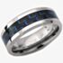 Unique Mens Tungsten Blue Carbon Inlay 8mm Ring TUR-32
