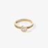 Coeur De Lion Gold Tone Crystal Shoulder Set Solitaire Ring 0228/40-1816