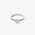 Coeur De Lion Silver Tone Crystal Shoulder Set Solitaire Ring 0228/40-1817