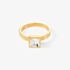 Coeur De Lion Gold Tone Brilliant Square Princess Cut Crystal Solitaire Ring 0500/40-1816