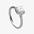 Diamonfire Silver Square Cubic Zirconia Shoulder Set Ring R3626
