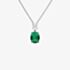 Diamonfire Silver Green Oval Cubic Zirconia Pendant Necklace P5113