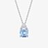 Diamonfire Sterling Silver Square Light Blue Cubic Zirconia Necklace N4660