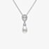 Diamonfire Silver Teardrop Cubic Zirconia & Shell Pearl Pendant Necklace P5400