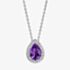 Diamonfire Sterling Silver Purple Cubic Zirconia Teardrop Halo Necklace P5579