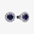 Diamonfire Silver Blue Round Cubic Zirconia Halo Stud Earrings E5598