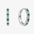 Diamonfire Sterling Silver Green & White Cubic Zirconia Hoop Earrings E6700