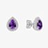 Diamonfire Sterling Silver Purple Cubic Zirconia Teardrop Halo Earrings E6719