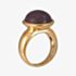 SENCE Nugget Gold Plated Round Grey Agate Ring V195