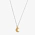 ChloBo Mixed Metal Delicate Cube Chain Starry Moon Necklace GMNDC3087