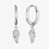 Angel Whisperer Flying Wings Silver Hoop Dropper Earrings ERE-FLYWING1-ZI-CR