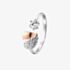 Angel Whisperer Heartwing Bicolour Cubic Zirconia Open Ring ERR-HEARTWING-ZI-BIR