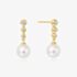 Ania Haie Miss Dainty 14ct Gold Plated Cubic Zirconia Shell Pearl Drop Earrings E065-03G