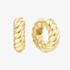 Ania Haie Chill Voyager 14ct Gold Plated Textured Medium Huggie Hoop Earrings E063-07G