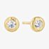 Ania Haie Tide Echo 14ct Gold Plated Textured Bezel-Set Stud Earrings E072-01G