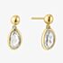 Ania Haie Yellow Gold Tone Plated Cubic Zirconia Organic Pebble Dangle Stud Earrings E076-06G