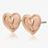 Clogau 9ct Rose Gold Tree Of Life Diamond Heart Stud Earrings TLDSE