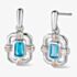 Clogau Silver & 9ct Rose Gold Enchanted Gateways Swiss Blue Topaz Dropper Earrings 3SEGW0731