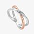 Clogau Ripples Cross Over White Topaz Ring 3SRPP0209