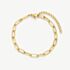 D.Louise Yellow Gold Tone Plated Stainless Steel Paperclip Bracelet GB-009