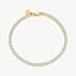 D.Louise Yellow Gold Tone Plated Stainless Steel Cubic Zirconia Tennis Bracelet GB-043
