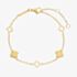 D.Louise Yellow Gold Tone Plated Stainless Steel Multi Clover Bracelet SKB-20