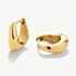 D.Louise Yellow Gold Tone Plated Stainless Steel Wave Huggie Hoop Earrings THE-061