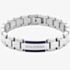 Tommy Hilfiger Parker Mens Stainless Steel Blue Enamel Logo Bracelet 2790600