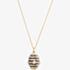Yellow Gold Plated Black Rhodium Cubic Zirconia Bee Hive Pendant Necklace BTH3-SL-CZ YGP/BLK RHOD