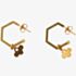 Rose Gold Plated Cubic Zirconia Hexagonal Tiny Bee Hoop Earrings BEH-RGP-CZ