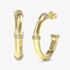 Guess Gold Tone Bamboo Crystal Hoop Earrings UBE05160YG