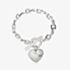 Guess In My Heart Silver Tone Crystal Heart Wave Charm T-Bar Bracelet UBB04496RHL