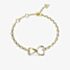 Guess Mon Amour Gold Tone Crystal Two Heart Link Bracelet UBB04618YGL