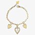 Guess Love Me Tender Three Heart Crystal Charm Bracelet UBB03235YGRHS