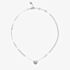 Guess In My Heart Silver Tone Crystal Wave Heart Snake Chain Necklace UBN04501RH