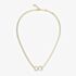 Guess Mon Amour Gold Tone Crystal Two Heart Link Necklace UBN04616YG