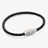 Fred Bennett Stainless Steel Black Leather Magnetic Bracelet B4726
