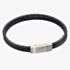 Fred Bennett Reborn Recycled Black Leather Double Row Bracelet B5321