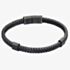 Fred Bennett Reborn Recycled Black Plaited Leather Bracelet B5322
