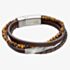 Fred Bennett Reborn Recycled Leather & Tiger's Eye Multi Row Bracelet B5317