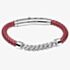 Fred Bennett Burgundy Leather Chain Detail Bracelet B5623