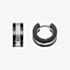 Fred Bennett Stainless Steel Black Stripe Huggie Hoop Earrings E6570B
