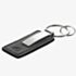 Fred Bennett Stainless Steel Black Leather Logo Embossed Key Ring Y2625