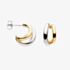 Kit Heath Bevel Cirque Link Golden Double Semi Hoop Stud Earrings 61886GRP