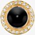 Story Silver Gold Plated Clear Cubic Zirconia Round Onyx Charm 5408892