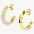 Nomination Aurea Gold Plated Pave Half Hoop Earrings 145713/010