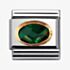 Nomination CLASSIC Gold Oval Faceted Cubic Zirconia Dark Green Charm 030601/027