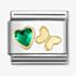 Nomination Classic Green Cubic Zirconia Heart Gold Butterfly Charm 030613/15